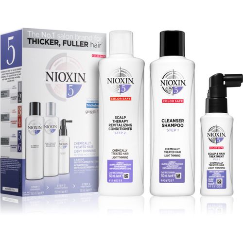 System 5 Color Safe Chemically Treated Hair Light Thinning set (para una pérdida moderada de la densidad del cabello normal-grueso, virgen o qu - Nioxin - Modalova