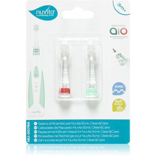 Sonic Clean&Care Replacement Brush Heads cabezal de recambio para cepillo de dientes sónico a pilas para bebés Sonic Clean&Care Small Red/Green - Nuvita - Modalova