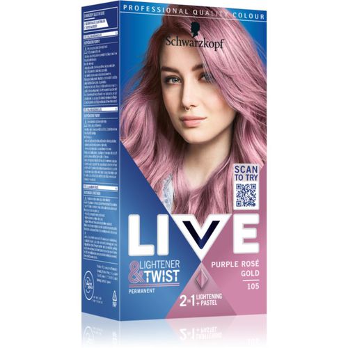 LIVE Lightener & Twist tinta permanente per capelli per schiarire i capelli colore 105 Purple Rosé Gold 1 pz - Schwarzkopf - Modalova