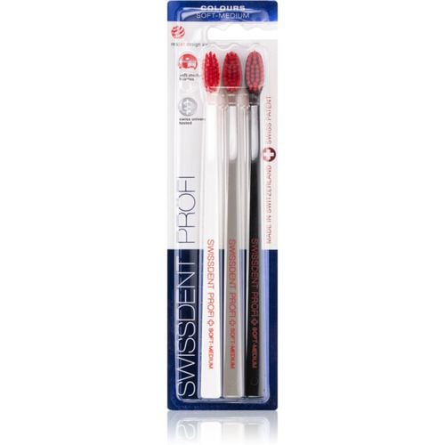 Profi Colours cepillos de dientes soft - medium 3 ud - Swissdent - Modalova