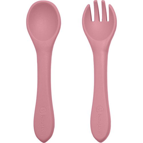 Take&Match Silicone Cutlery cubierto Dusty Rose 6 m+ 2 ud - Petite&Mars - Modalova