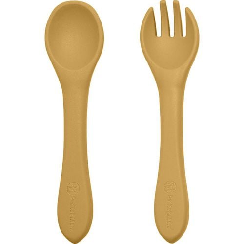 Take&Match Silicone Cutlery posate Intense Ochre 6 m+ 2 pz - Petite&Mars - Modalova