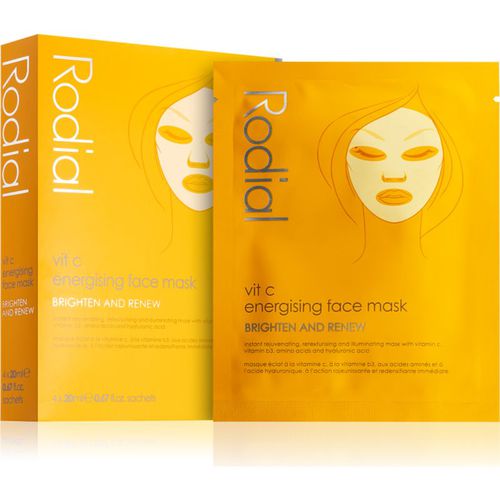 Vit C Energising Face Mask Máscara de tejido para iluminar y dar vitalidad a la piel con vitamina C 4 x 20 ml - Rodial - Modalova