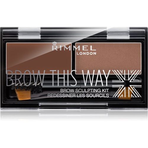 Brow This Way paleta de maquillaje para cejas tono 002 Medium Brown 1,3 g - Rimmel - Modalova