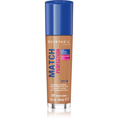 Match Perfection Flüssiges Make-Up SPF 20 Farbton 301 Warm Honey 30 ml - Rimmel - Modalova