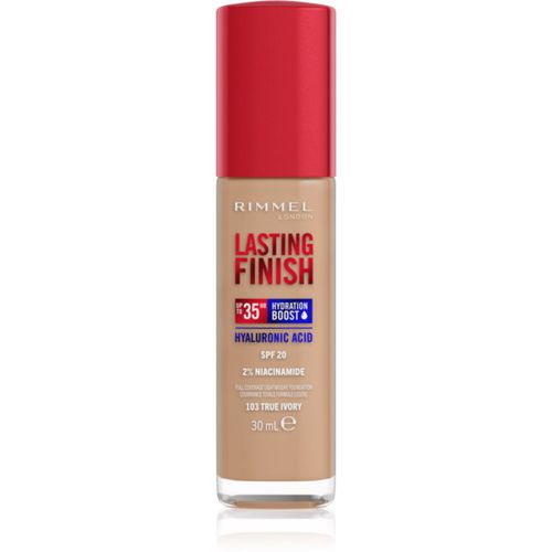 Lasting Finish 35H Hydration Boost fondotinta idratante SPF 20 colore 103 True Ivory 30 ml - Rimmel - Modalova