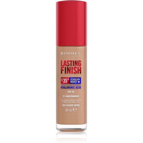 Lasting Finish 35H Hydration Boost fondotinta idratante SPF 20 colore 201 Classic Beige 30 ml - Rimmel - Modalova