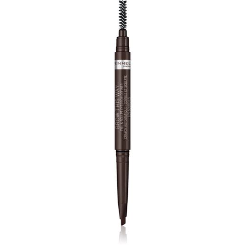 Brow This Way lápiz para cejas con cepillo 2en1 tono 003 Dark Brown 0,25 g - Rimmel - Modalova