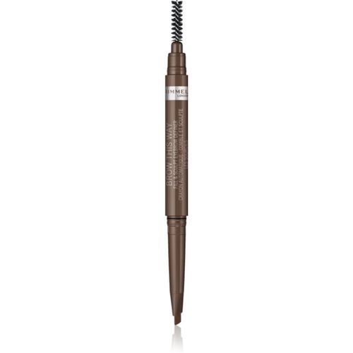 Brow This Way lápiz para cejas con cepillo 2en1 tono 002 Medium Brown 0,25 g - Rimmel - Modalova