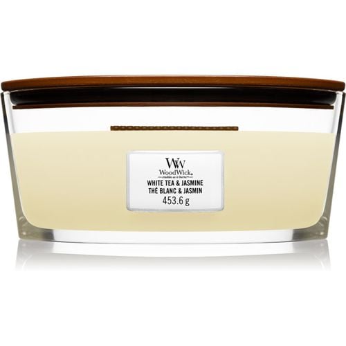 White Tea & Jasmine candela profumata con stoppino in legno (hearthwick) 453.6 g - Woodwick - Modalova