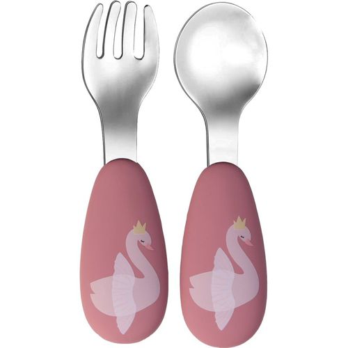 Cutlery Swan posate per bambini Dusty Rose 2 pz - Tryco - Modalova