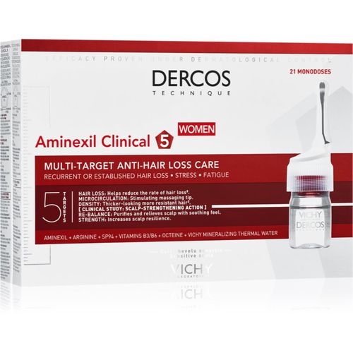 Dercos Aminexil Clinical 5 tratamiento anticaída localizado para mujer 21x6 ml - Vichy - Modalova