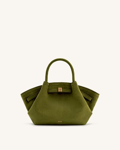 Hana Mini Borsa a Tracolla in Finta Pelle Scamosciata - Verde Oliva Scuro - JW PEI - Modalova