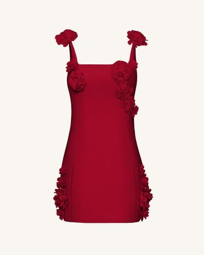 Elaina Pink Rosette Applique Mini Dress - Rosso - JW PEI - Modalova