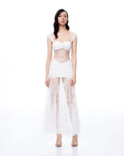 Fiorentina Abito in Pizzo Floreale 3D - Bianco - JW PEI - Modalova