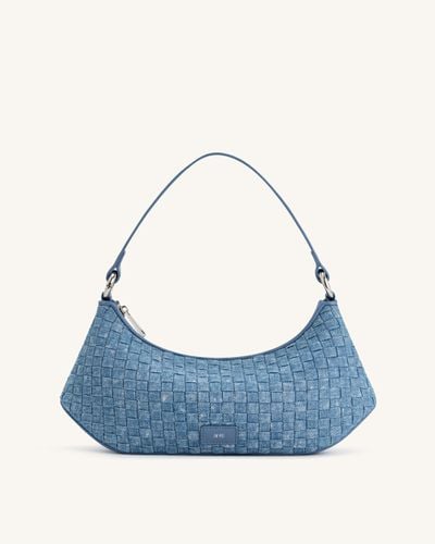 Borsa a spalla Lily - Tessuto Denim Blu intrecciato - JW PEI - Modalova