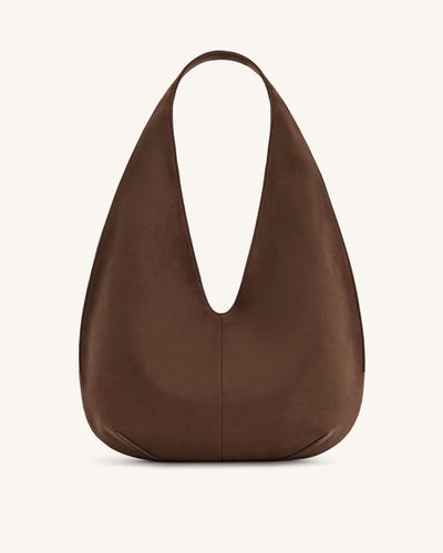 Borsa Hobo in Finta Pelle Scamosciata Dara - Marrone Mocha - JW PEI - Modalova