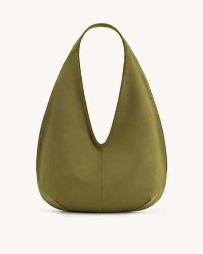 Borsa Hobo in Finta Pelle Scamosciata Dara - Verde Oliva Scuro - JW PEI - Modalova