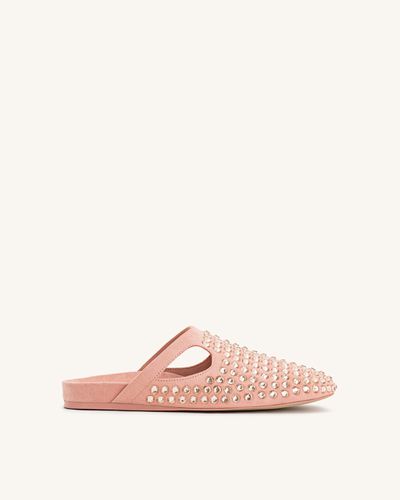 Athena Flache Mules mit künstlichen Kristallen - Rosa Beige - JW PEI - Modalova