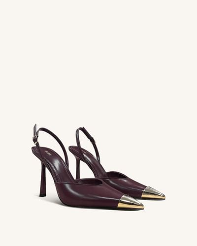 Savannah Slingback-Pumps mit goldener Spitze - Burgunderrot - JW PEI - Modalova