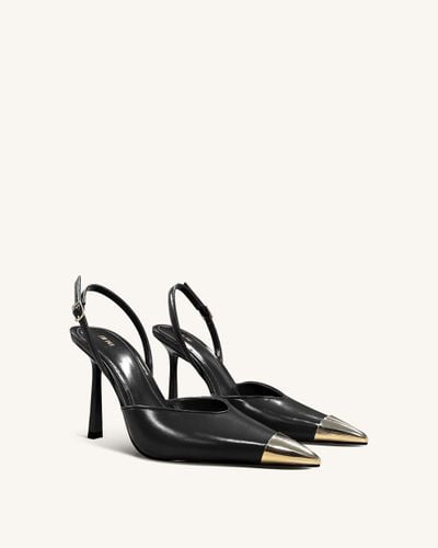 Savannah Slingback-Pumps mit goldener Spitze - Schwarz - JW PEI - Modalova