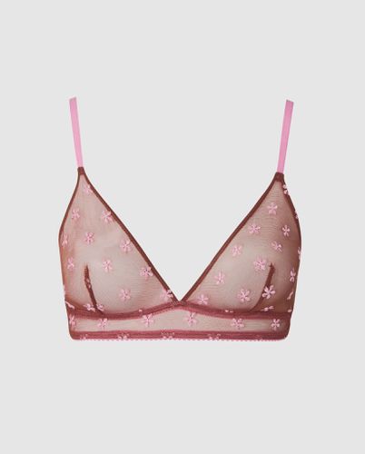 Mesh Triangle Bralette Mocha/Candy Pink | Bralettes - Bralettes / Triangle Bralette - Understatement - Modalova