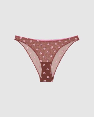 Mesh Bikini Briefs Mocha/Candy Pink | Panties - Panties / Bikini Briefs - Understatement - Modalova