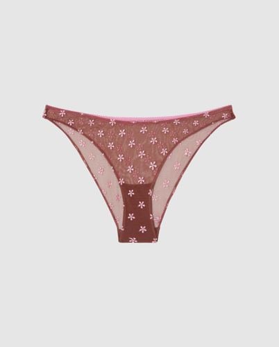 Mesh Bikini Briefs Mocha/Candy Pink - | Panties - Panties / Bikini Briefs - Understatement - Modalova