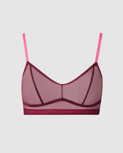 Mesh Balconette Burgundy/Neon Pink | Bralettes - Bralettes / Balconette - Understatement - Modalova