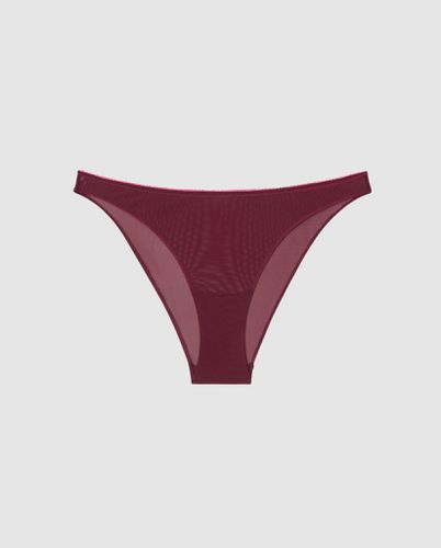 Mesh Bikini Briefs Burgundy/Neon Pink | Panties - Panties / Bikini Briefs - Understatement - Modalova