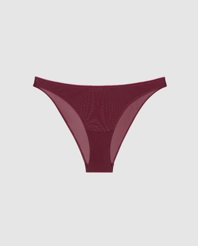 Mesh Bikini Briefs Burgundy/Neon Pink - | Panties - Panties / Bikini Briefs - Understatement - Modalova