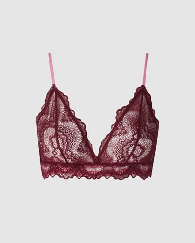 Lace Triangle Bralette Burgundy/Candy Pink - | Bralettes - Bralettes / Triangle Bralette - Understatement - Modalova