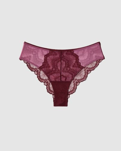 Lace Cheeky Burgundy/Candy Pink - | Panties - Panties / Cheeky - Understatement - Modalova