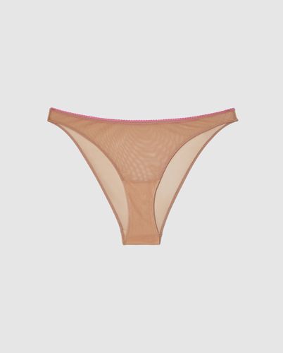 Mesh Bikini Briefs Sand/Candy Pink | Panties - Panties / Bikini Briefs - Polyamide - Understatement - Modalova