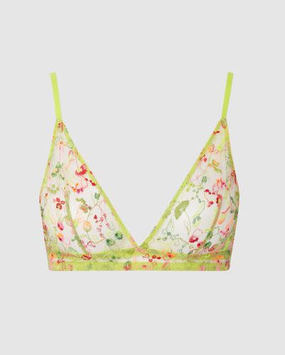 Mesh Triangle Bralette Neon Yellow - Understatement - Modalova