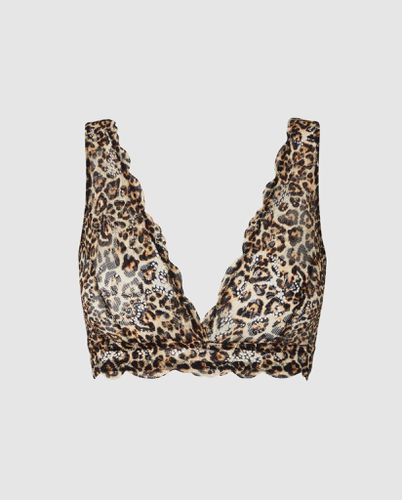 Lace Plunge Bralette Gold Leopard - Understatement - Modalova