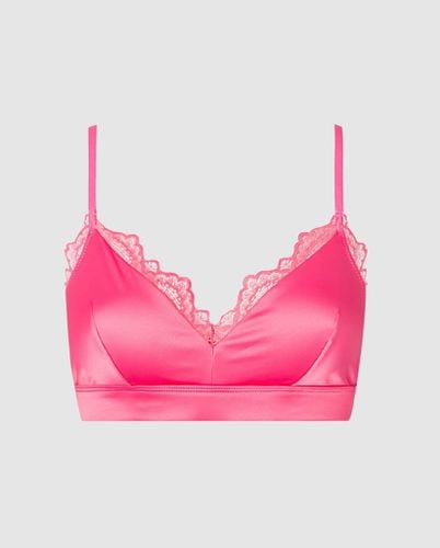 Satin Lace Triangle Bralette - | Bralettes - Bralettes / Triangle Bralette - Understatement - Modalova