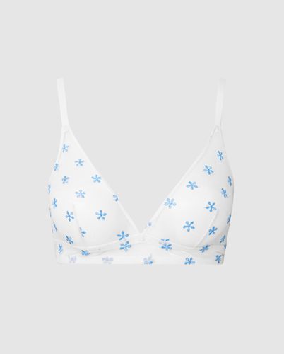 Mesh Triangle Bralette Cream/Baby Blue | Bralettes - Bralettes / Triangle Bralette - Polyester - Understatement - Modalova