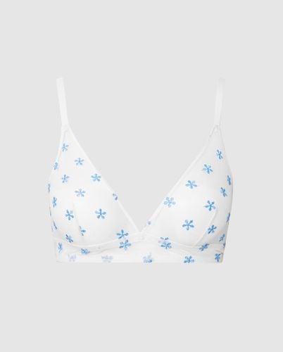 Mesh Triangle Bralette Cream/Baby Blue - | Bralettes - Bralettes / Triangle Bralette - Polyester - Understatement - Modalova