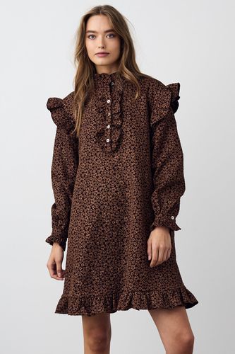 Reno Ruby Ruffle Dress Chocolate - Noella - Modalova