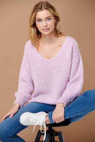 Fora Knit V-neck Sweater Dusty Pink - Noella - Modalova