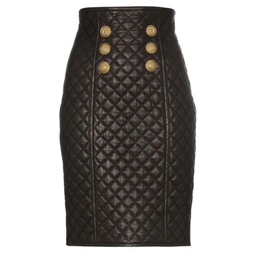 Synthetic Leather Skirt - musthaveskirts - Modalova