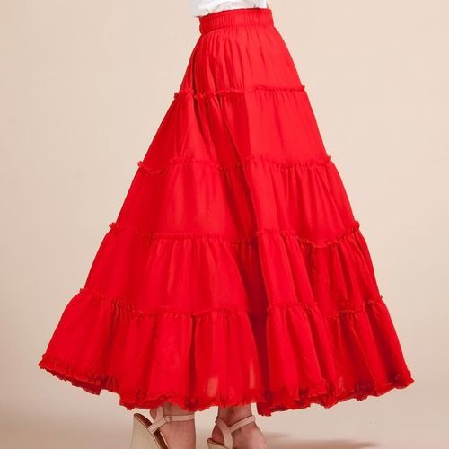 Summer Elastic Waist Boho Maxi Skirts - musthaveskirts - Modalova