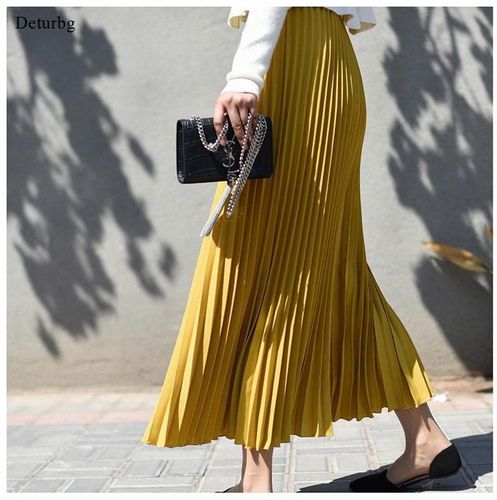 Vintage Pleated Midi Long Skirt - musthaveskirts - Modalova