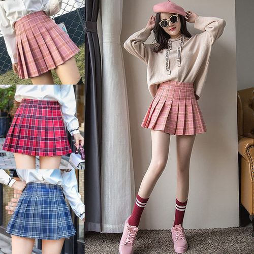Women Bottom Plaid Mini Skirt - musthaveskirts - Modalova