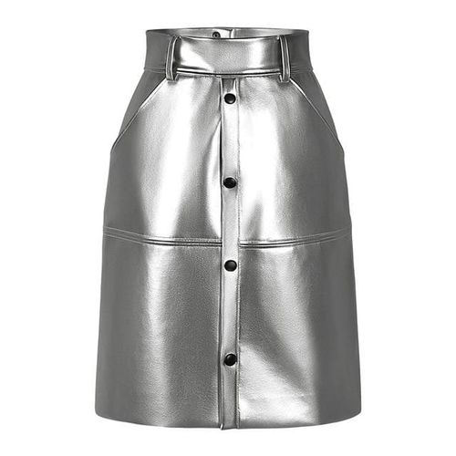 High Waist PU Leather Skirt - musthaveskirts - Modalova