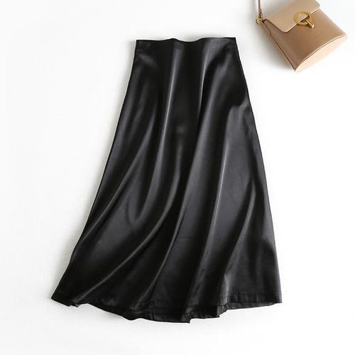 Mid-calf Long Soft Smooth Silk Satin Skirts - musthaveskirts - Modalova