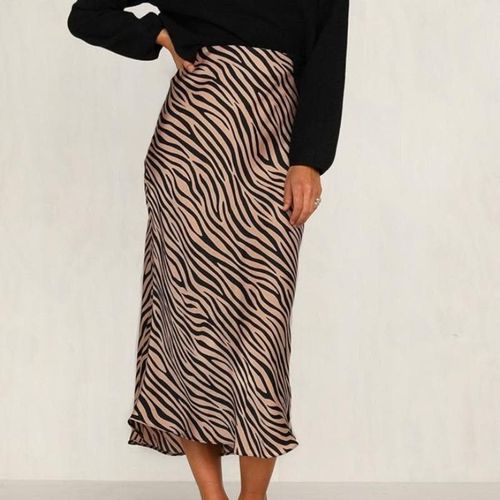 Zebra Stripe Midi Skirt - musthaveskirts - Modalova