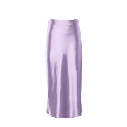 Casual Purple Satin Summer Skirts - musthaveskirts - Modalova