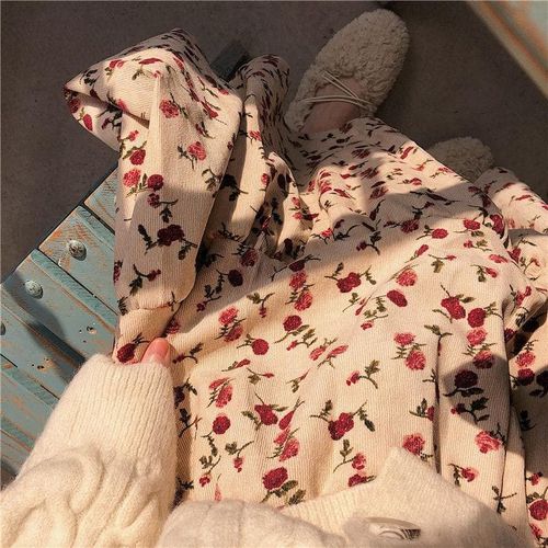 Winter Flower Print Maxi Skirt - musthaveskirts - Modalova